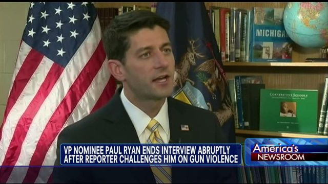 Paul Ryan Ends Interview Abruptly After Reporter Asks "Strange" Question on Gun Violence