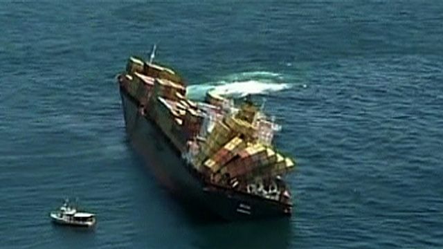 Container Ship Stuck on Reef