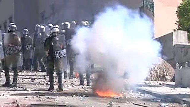 Greek Protesters Clash With Police