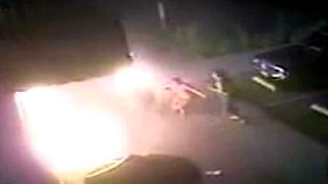 Firebomb attack caught on tape