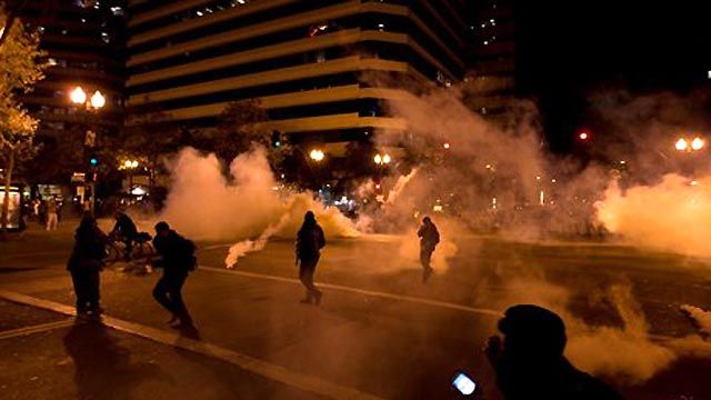 Tear Gas Fired at 'Occupy' Protesters