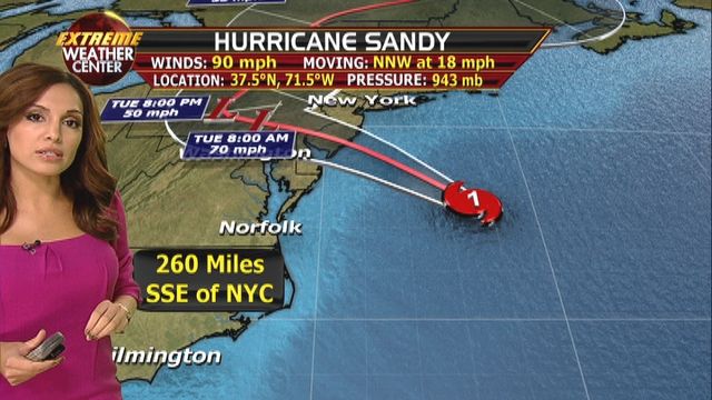 Hurricane Sandy's Latest Track   