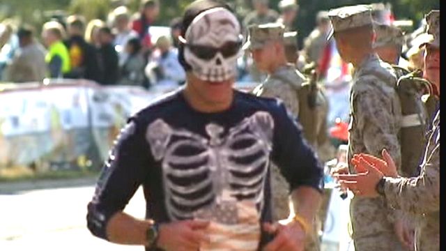 Festive Mood at Marine Marathon Amid Serious Security