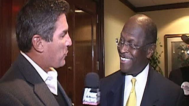 Cain Reacts to Winning Des Moines Register Poll