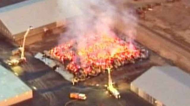 Across America: Warehouse Goes Up in Flames