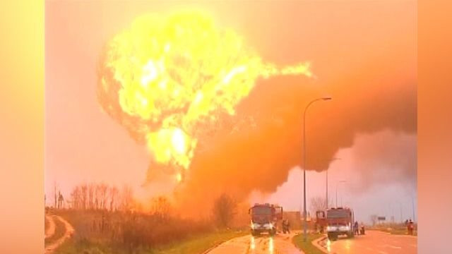 Enormous Fireball Fills Sky After Train Collision