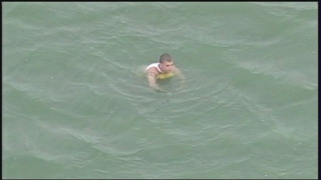 Swimming Suspect Caught 