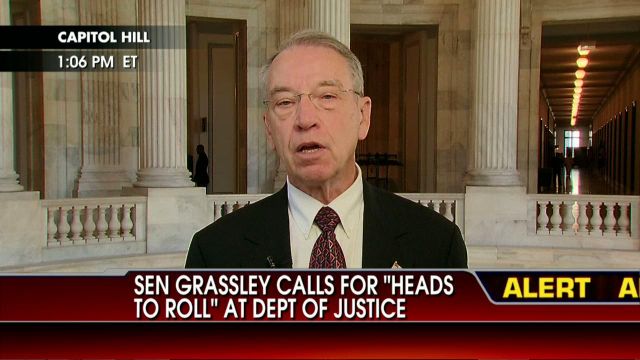 Sen. Grassley: Heads Need to Roll at DOJ Over 'Fast and Furious'