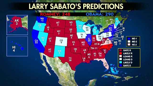 Accuracy of Larry Sabato's pre-election 'crystal ball'