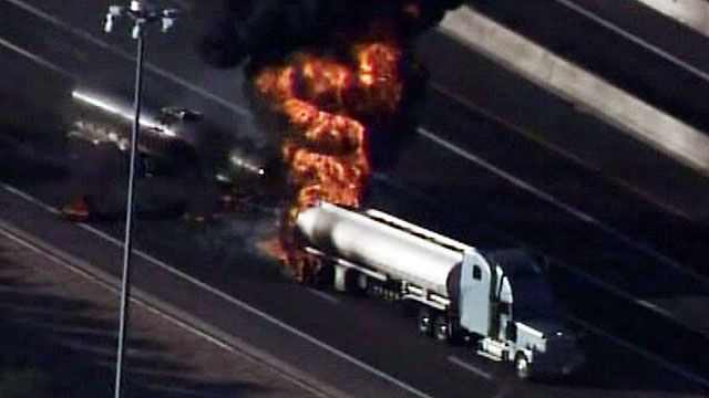 Tanker Truck Bursts into Flames in Phoenix