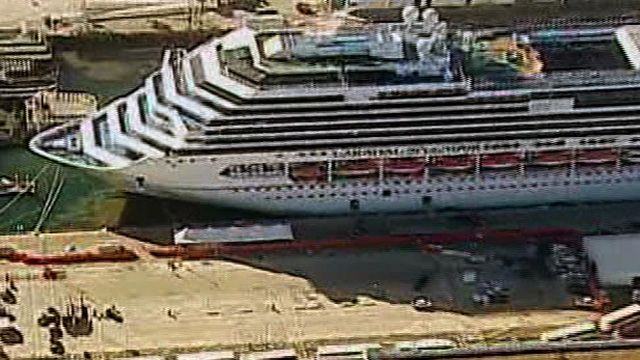 Crippled Cruise Ship Docks in San Diego