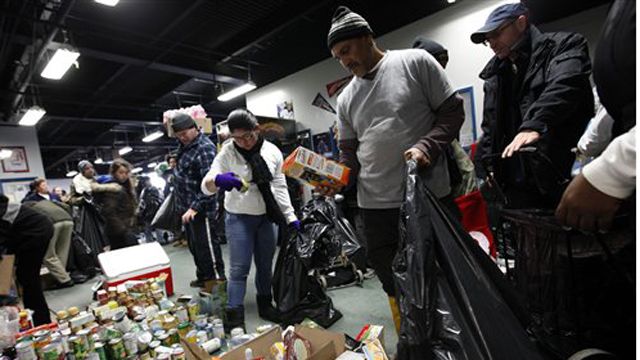 NY Residents set up food/clothing centers for storm victims