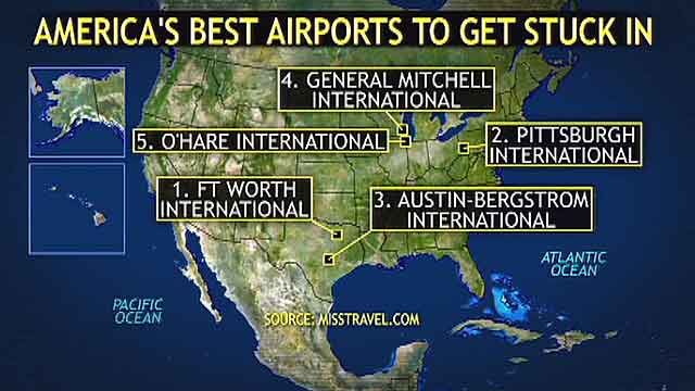 What is America's best airport to get stuck in?