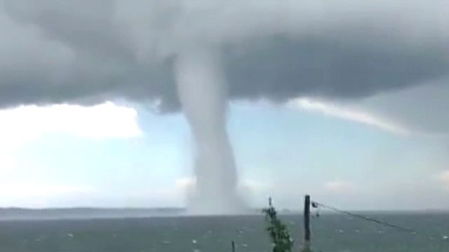 Massive waterspout causes destruction on Australian coast