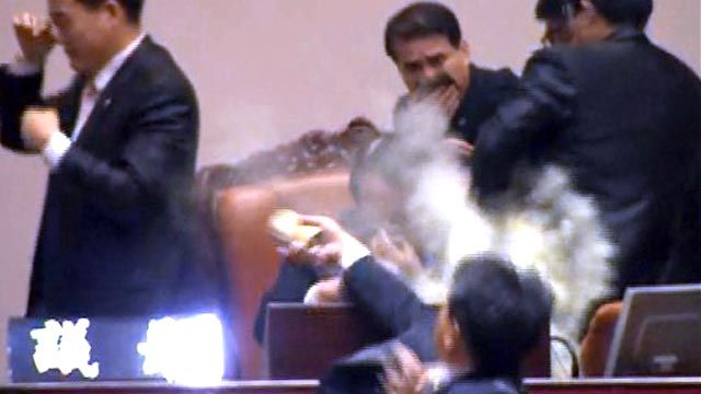 Lawmaker Throws Tear Gas at Colleagues