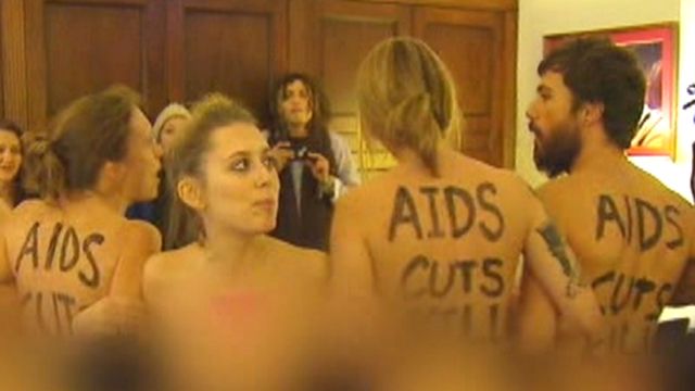 Naked protesters storm House speaker's office in D.C.