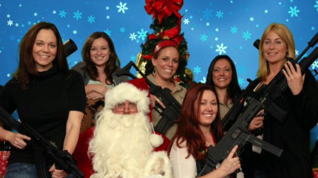 Machine Gun Santa Family Portraits