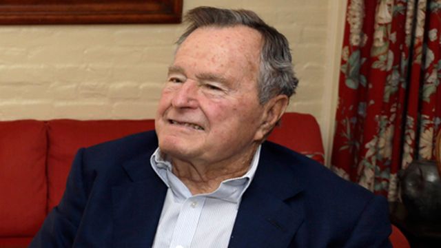 George H.W. Bush in hospital recovering from bronchitis