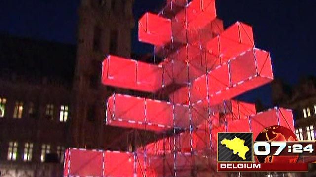 Around the World: Brussels' new electronic Christmas tree