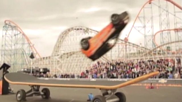Daredevil Attempts Car 'Kickflip' Stunt