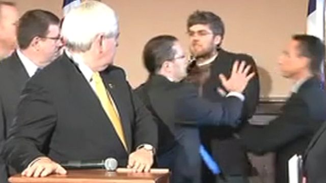 Newt Gingrich Interrupted by OWS